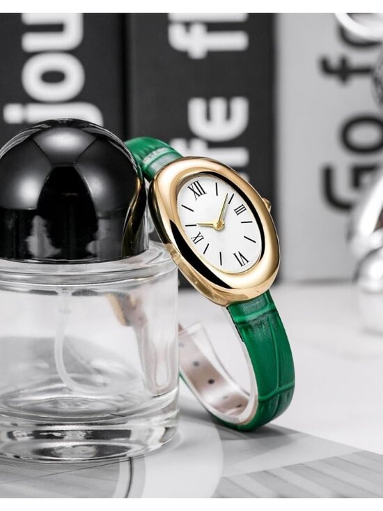 Women\'s Green Analog Quartz Elegant Dial Bangle Vintage Bracelet Wrist Watch main image 5
